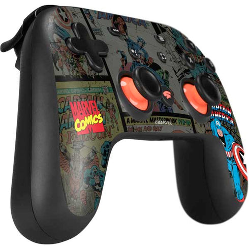 Marvel Classic Comics Captain America Vintage Google Stadia Controller Skin